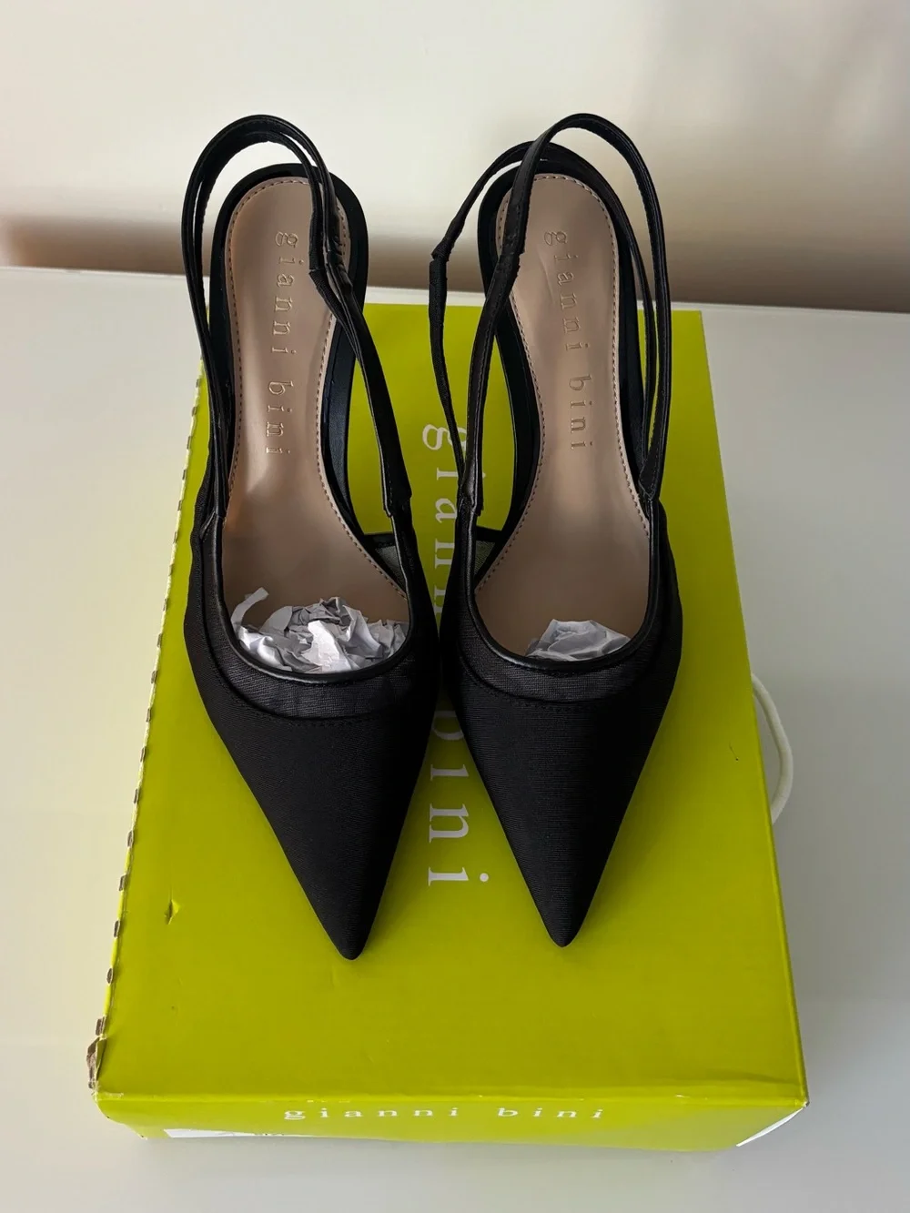 Gianni Bini Black Pointed Toe Double Slingback Pumps